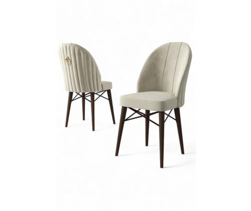 Huonekalutuolisarja Ritim - Kermanvärinen, Ruskea