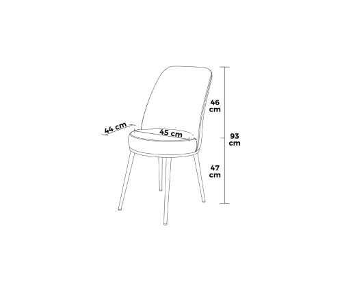 Huonekalusarja tuoleilla Pefa - Antrasiitti, Kromi