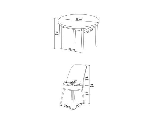 Tuolikokonaisuus Tor - Barokki, Cream