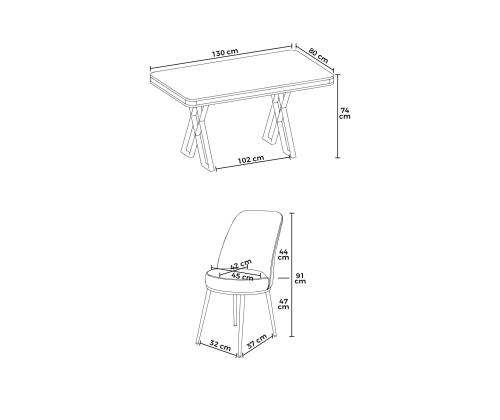 Tuoliryhmä Vals - musta marmori, kulta, kermainen