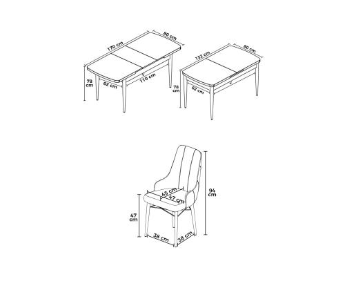 Huonekalusarja tuolit Are - Barokki, Cappuccino