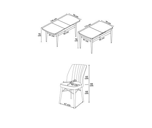 Huonekalujen tuolisarja Nef - Barokki, Cappuccino
