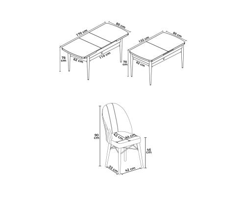 Tuoliryhmä Roz - Valkoinen, harmaa