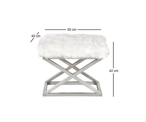 Capraz Plush - hopea, valkoinen