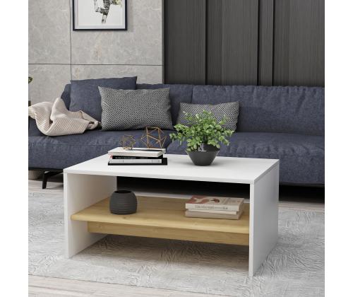 Sohvapöytä Apollon - Valkoinen, Safiiritammi