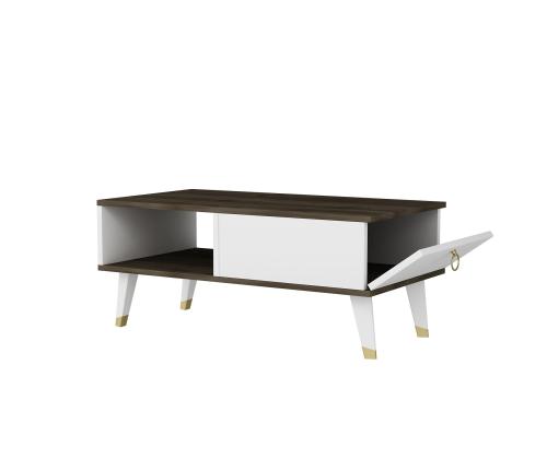 Sohvapöytä Delux - Pähkinäpuu, Valkoinen