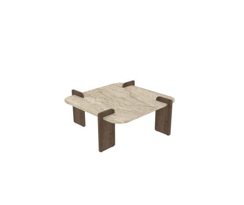 Sohvapöytä Afrolli - Travertiini, pähkinäpuu