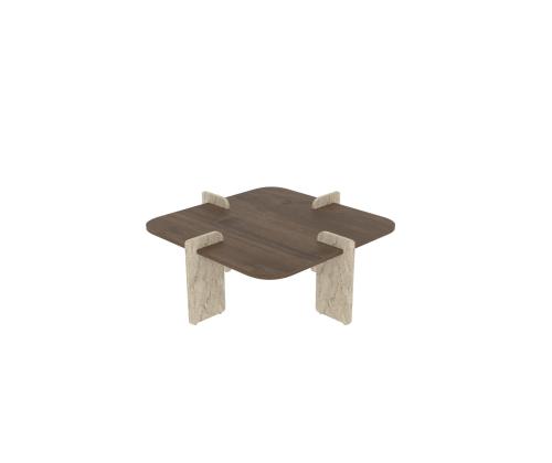 Sohvapöytä Poalla - Pähkinä, Travertiini