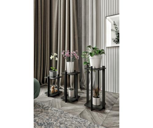 Flower Desk Square - Musta