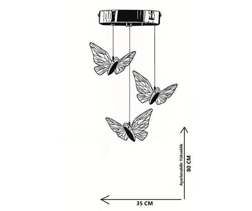 Valaisimet Kelebek 3 - Kulta