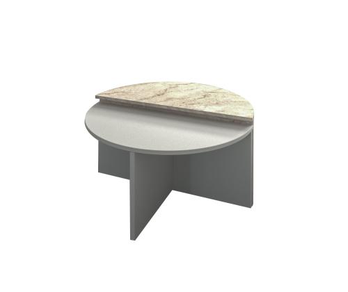 Sohvapöytä Dolunay - Harmaa, Travertiini