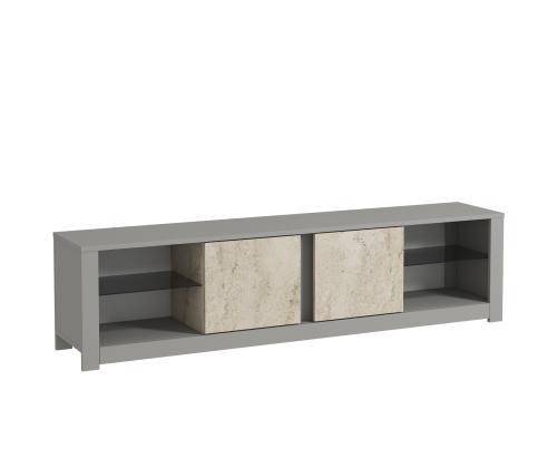 TV-pöytä Aydos - Harmaa, Travertiini
