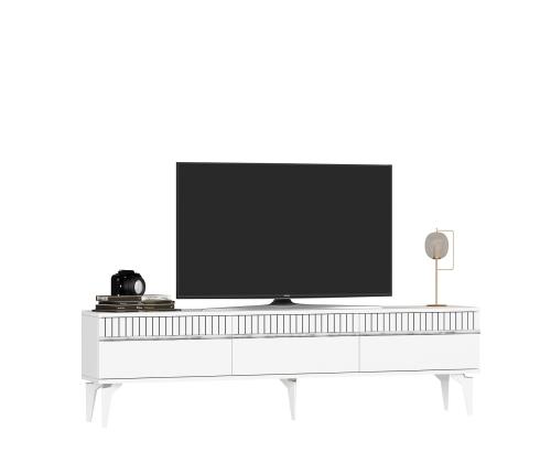 TV-pöytä Defne - Valkoinen, hopea