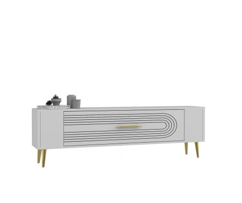 TV laud Retrol3 - Valkoinen, kultainen