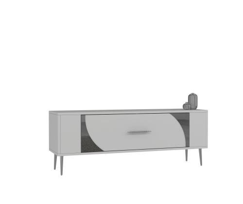 TV laud Retrop2 - Valkoinen, hopea