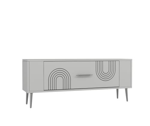 TV-pöytä Retrol2 - Valkoinen, hopea