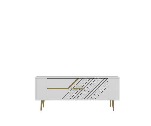 TV-pöytä Retrolp5 - Valkoinen, kultainen