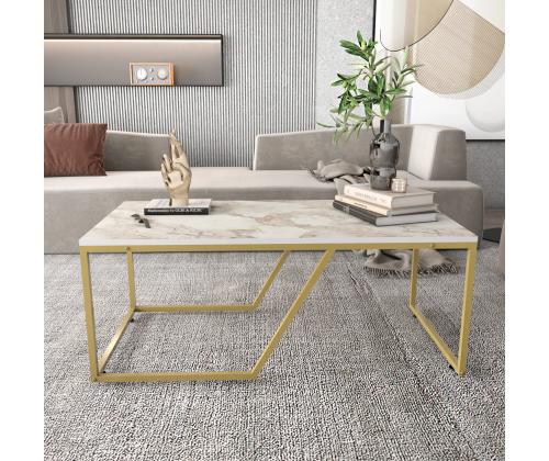 Sohvapöytä Wendy - Valkoinen, kultainen