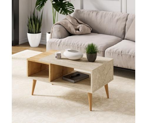 Sohvapöytä Austin - Travetine, Safiiritammi