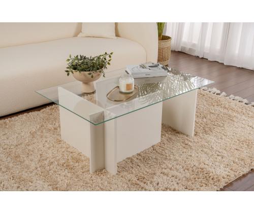 Sohvapöytä Vetrino - Puinen valkoinen