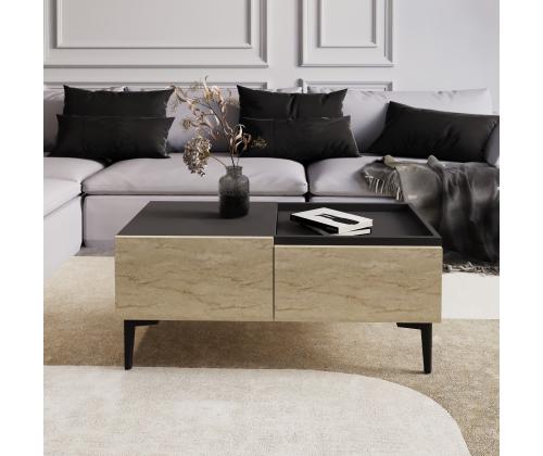 Sohvapöytä Mia - Travertiini, Antrasiitti
