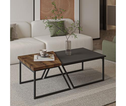 Verona sohvapöytä P0024623 - Antrasiitti, pähkinäpuu maalaistyylinen