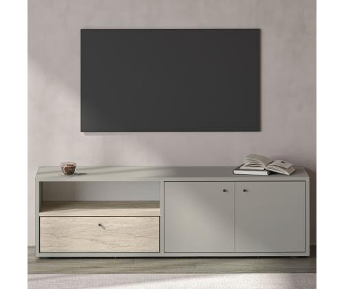 TV-pöytä Pao - Harmaa, Travertiini