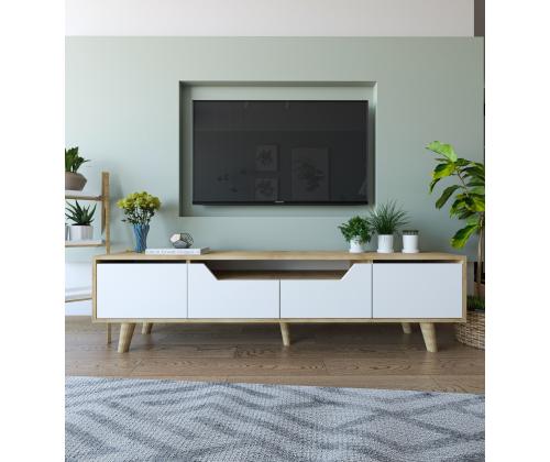 TV laud Roma 180 - Sapphire Oak, Valkoinen