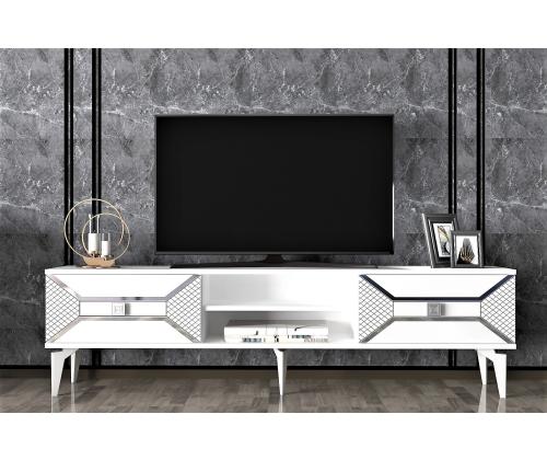 TV-pöytä Yumedi - Valkoinen, hopea