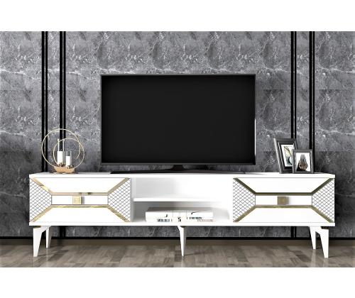 TV laud Yumedi - Valkoinen, Kultainen