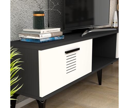 TV-pöytä Asimo - Antrasiitti, Valkoinen