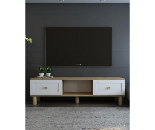 TV laud Rosalinda Bohem - Sapphire Oak, Valkoinen