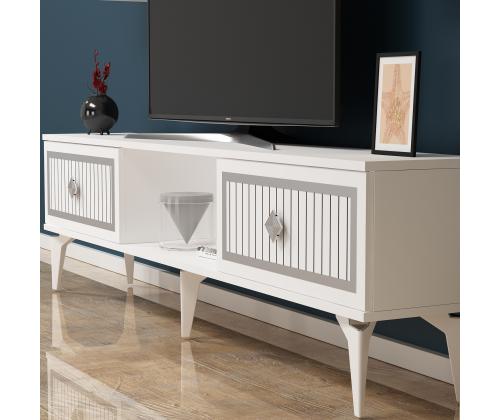 TV-pöytä Nil - Valkoinen, hopea
