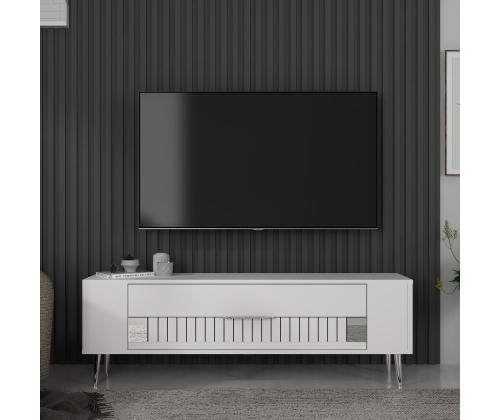 TV-pöytä Retrolp4 - Valkoinen, hopea