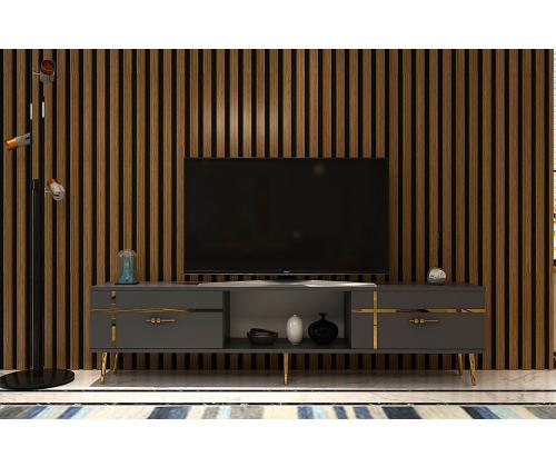 TV laud Line - Antrasiitti, kultainen