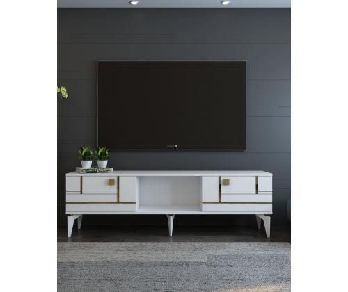 TV laud Madera - Valkoinen, Kulta