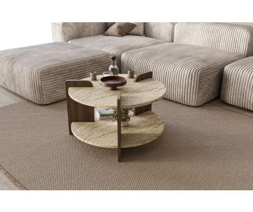 Sohvapöytä Oalla - Travertiini, pähkinäpuu