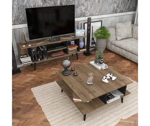 Sohvapöytä Akya - Pähkinä, Musta