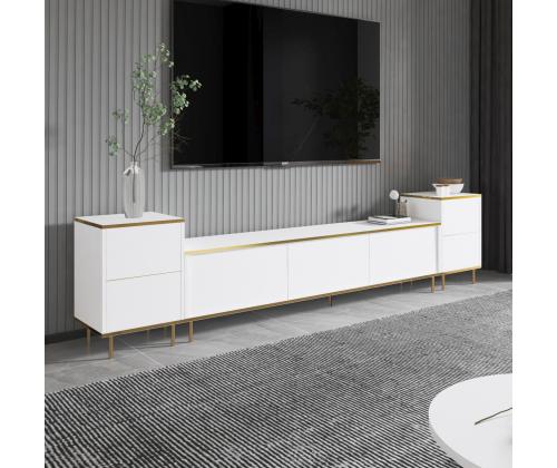 TV-pöytä Imaj - Valkoinen, Kulta