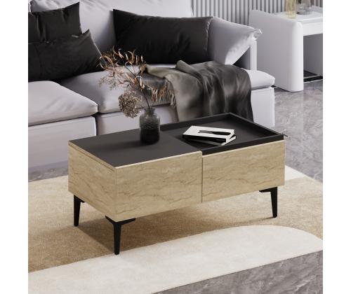 Sohvapöytä Mia - Travertiini, Antrasiitti