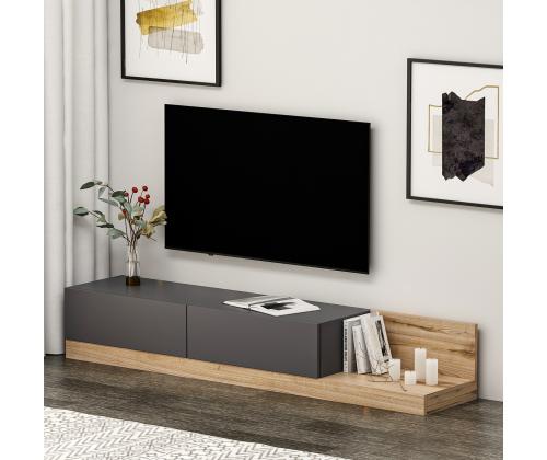 TV-pöytä Majör - Antrasiitti, pähkinäpuu