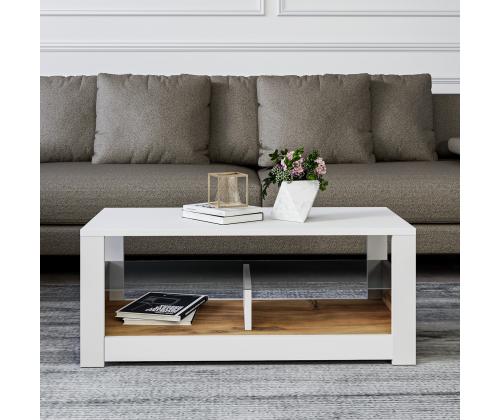 Sohvapöytä Aydos - Valkoinen, Tammi