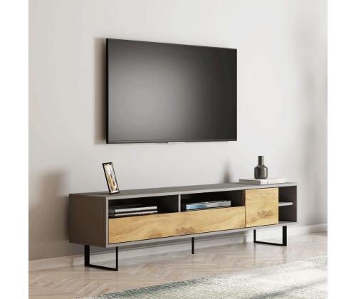 TV-pöytä Luga - Harmaa, Tammi