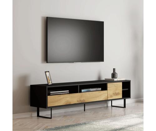 TV-pöytä Luga - Musta, Tammi