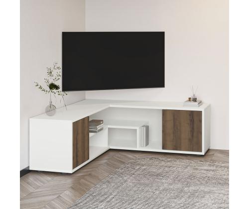 TV laud Rosa - Valkoinen, Antiikki Pähkinäpuu