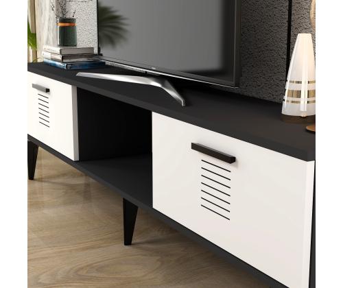 TV-pöytä Asimo - Antrasiitti, Valkoinen