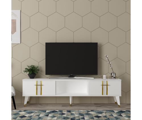 TV laud Asel - Valkoinen, Kulta