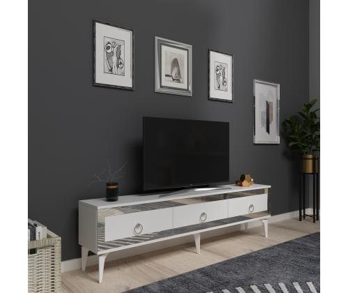 TV laud Ponny - Valkoinen, hopea