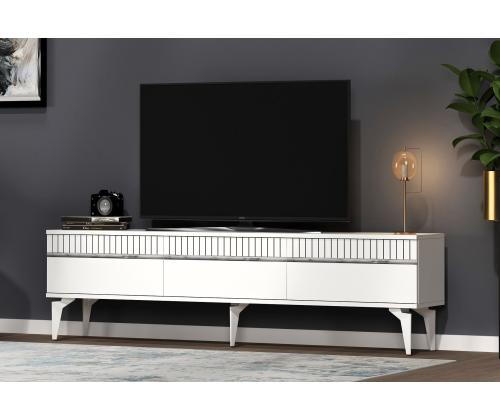 TV-pöytä Defne - Valkoinen, hopea