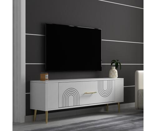 TV laud Retrol2 - Valkoinen, kultainen